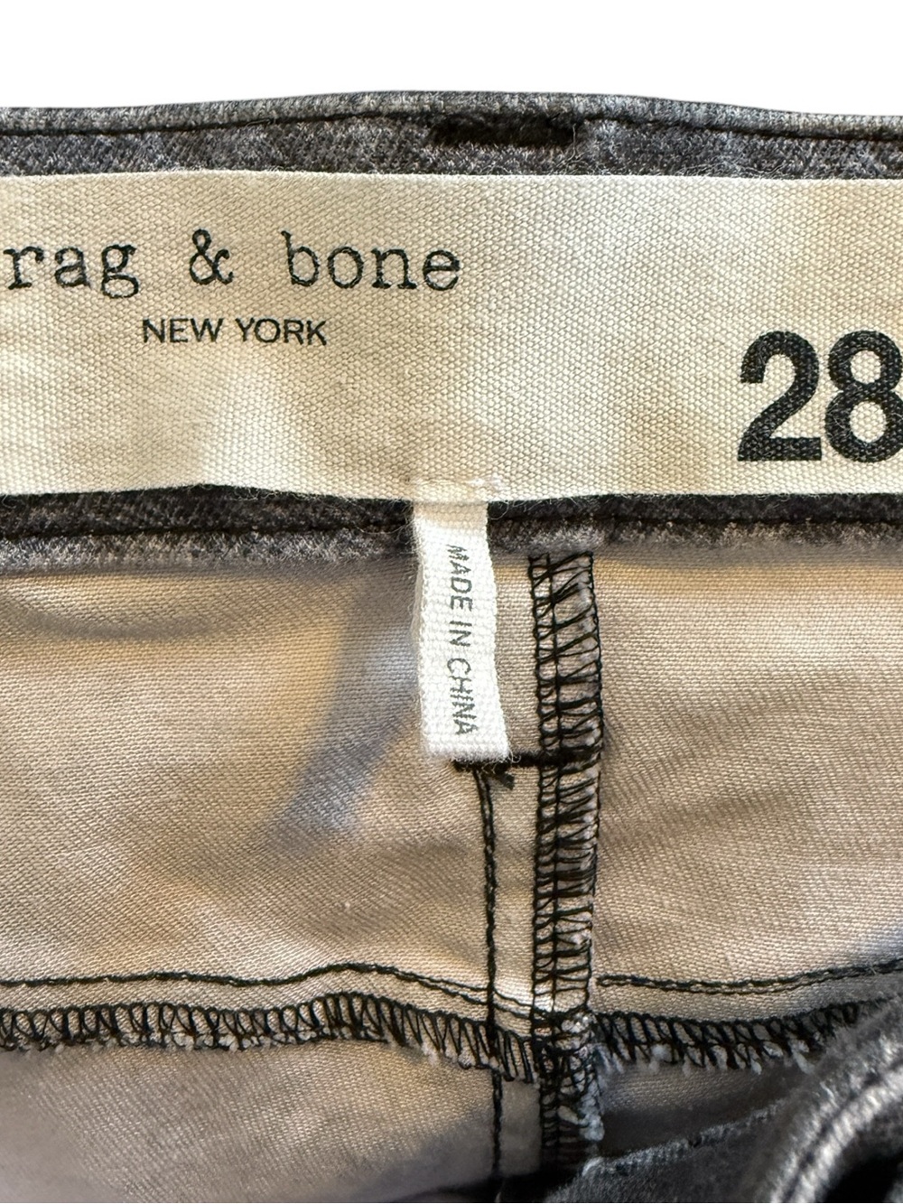 Rag & Bone Miramar Wren Slim Straight Pants Byron Greyscale Faux Denim Womens 28 - Picture 9 of 15